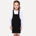 Shein Girls Letter Print Tee With Plain Pinafore Dress