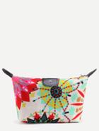 Shein White Circle Print Zip Top Makeup Bag