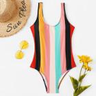 Shein Colorblock Low Back Swimsuit