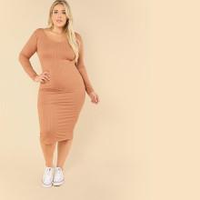 Shein Plus Form Fitting Ribbed Knit Dress