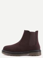 Shein Brown Faux Suede Elastic Rubber Soled Short Boots