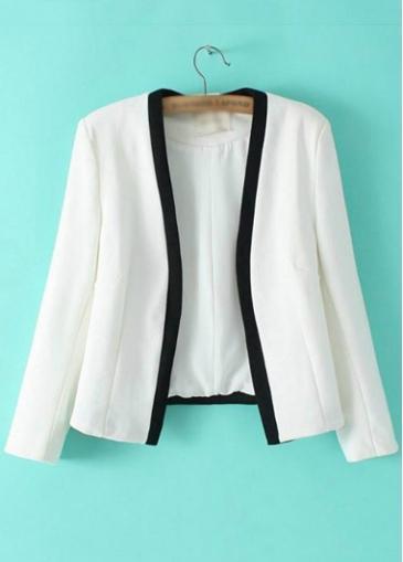 Rosewe Woman Essential Long Sleeve White Blazer For Autumn