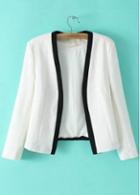 Rosewe Woman Essential Long Sleeve White Blazer For Autumn
