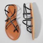 Shein Strappy Pu Flat Sandals