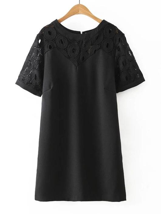 Shein Black Cutout Zipper Back Dress