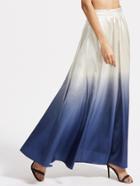 Shein Blue Ombre Side Zip Maxi Skirt