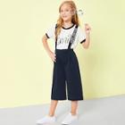 Shein Girls Letter Embroidered Detail Pinafore Pants