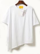 Shein Cutout Neck Side Slit Asymmetric T-shirt - White