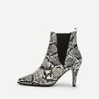 Shein Snakeskin Print Pointed Toe Boots