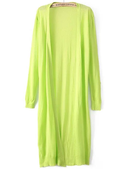 Shein Neon Green Long Shawl Cardigan
