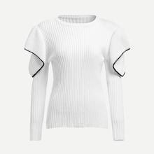 Shein Contrast Binding Ruffle Sleeve Jumper