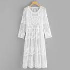 Shein Floral Embroidered Sheer Lace Dress