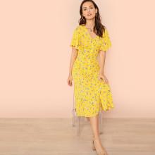 Shein Button Through Calico Dress