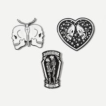 Shein Skeleton Detail Brooch Set 3pcs