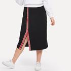 Shein Plus Contrast Sequin Split Side Skirt