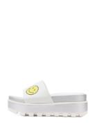 Shein White Peep Toe Smiling Face Thick-soled Slippers