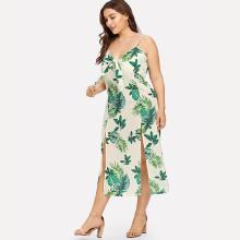 Shein Plus Knot Front Split Cami Dress
