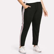Shein Plus Stripe Side Drawstring Pants