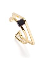 Shein Gold Plated Geometric Faux Stone Ring