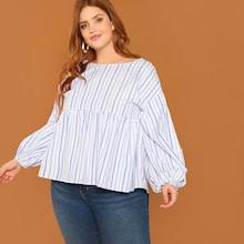 Shein Plus Striped Smock Top