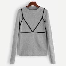 Shein Round Neck Bra Pattern Sweater