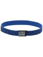 Shein Abstract Print Flip-top Buckle Blue Canvas Belt
