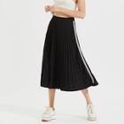 Shein Stripe Side Pleated Skirt