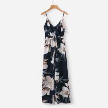 Shein All Over Florals Belted Cami Jumpsuit