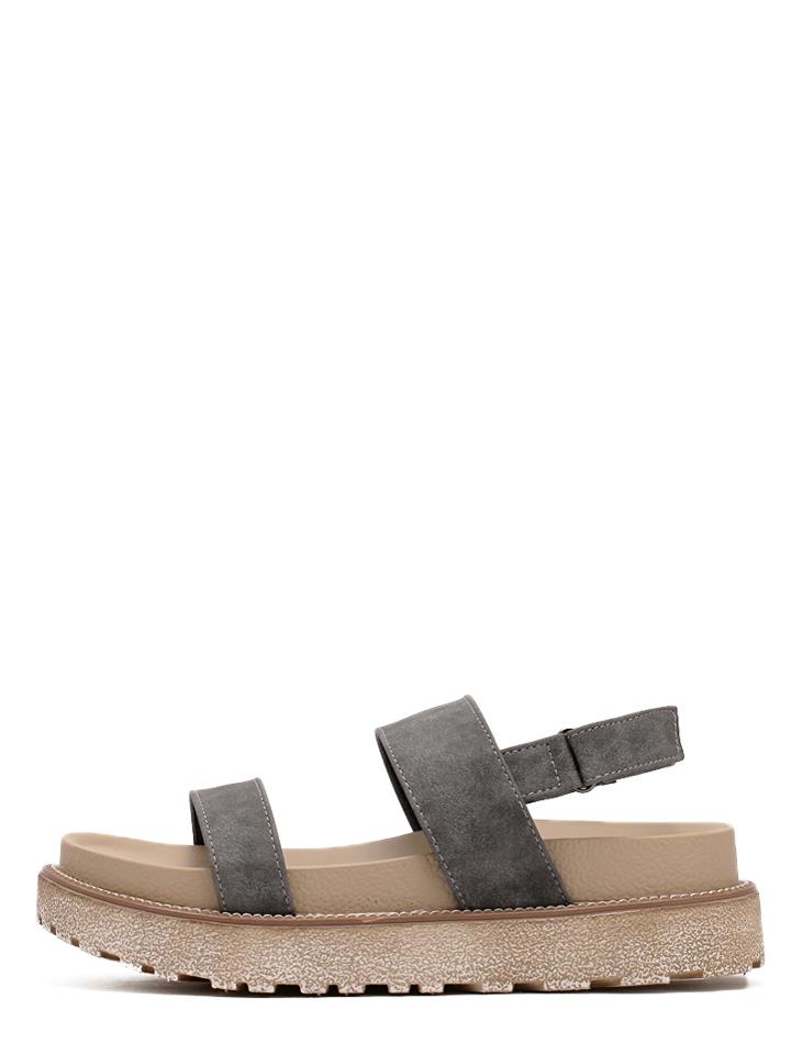 Shein Khaki Peep Toe Platform Sandals