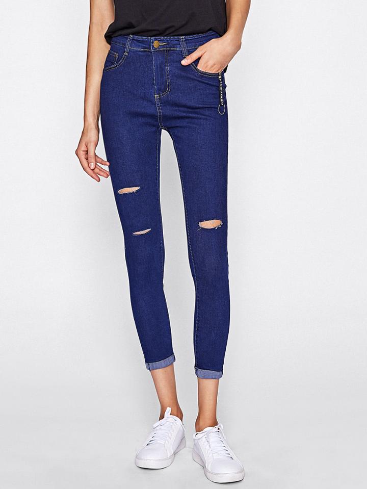 Shein Knee Rips Skinny Jeans