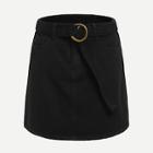 Shein Solid Denim Skirt With Belt