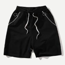 Shein Men Zip Decoration Drawstring Shorts