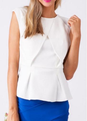 Rosewe Stunning Open Back Round Neck White T Shirt