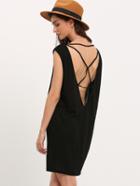 Shein Black V Back Cut Out Dress