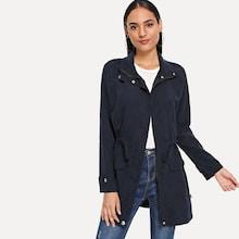 Shein Solid Drawstring Waist Coat