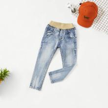 Shein Boys Contrast Trim Patch Back Jeans
