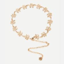 Shein Leaf Detail Chain Belt