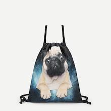 Shein Dog Print Drawstring Backpack