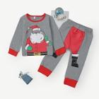 Shein Toddler Boys Santa Claus Print Top & Pants