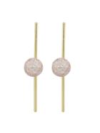 Shein Pink Beads Simulated-pearl Long Stud Earrings