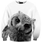 Shein The Owl 3 D Digital Printing Sweatshirts