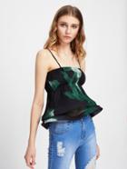 Shein Tie Dye Layered Pleated Cami Top