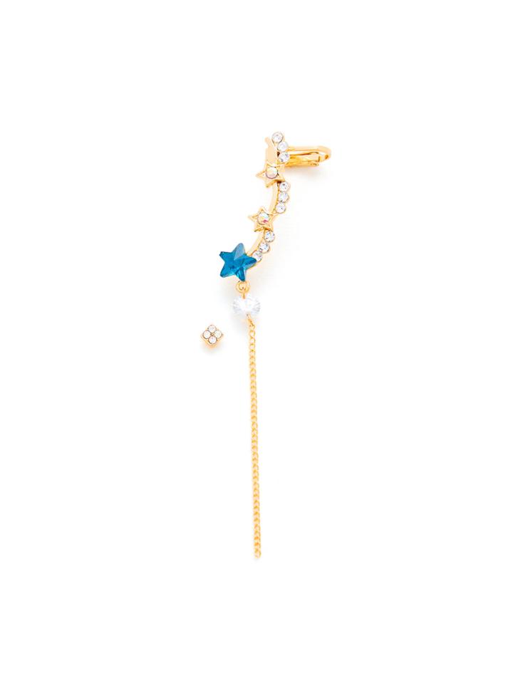 Shein Rhinestone Star & Chain Design Earring Set 2pcs