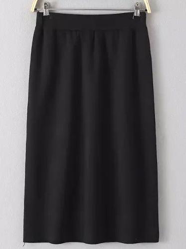 Shein Black Slim Long Skirt