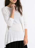 Rosewe Laconic White Long Sleeve Round Neck Woman Pullovers