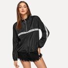 Shein Letter Print Taped Jacket