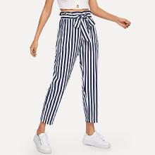 Shein Waist Knot Striped Pants