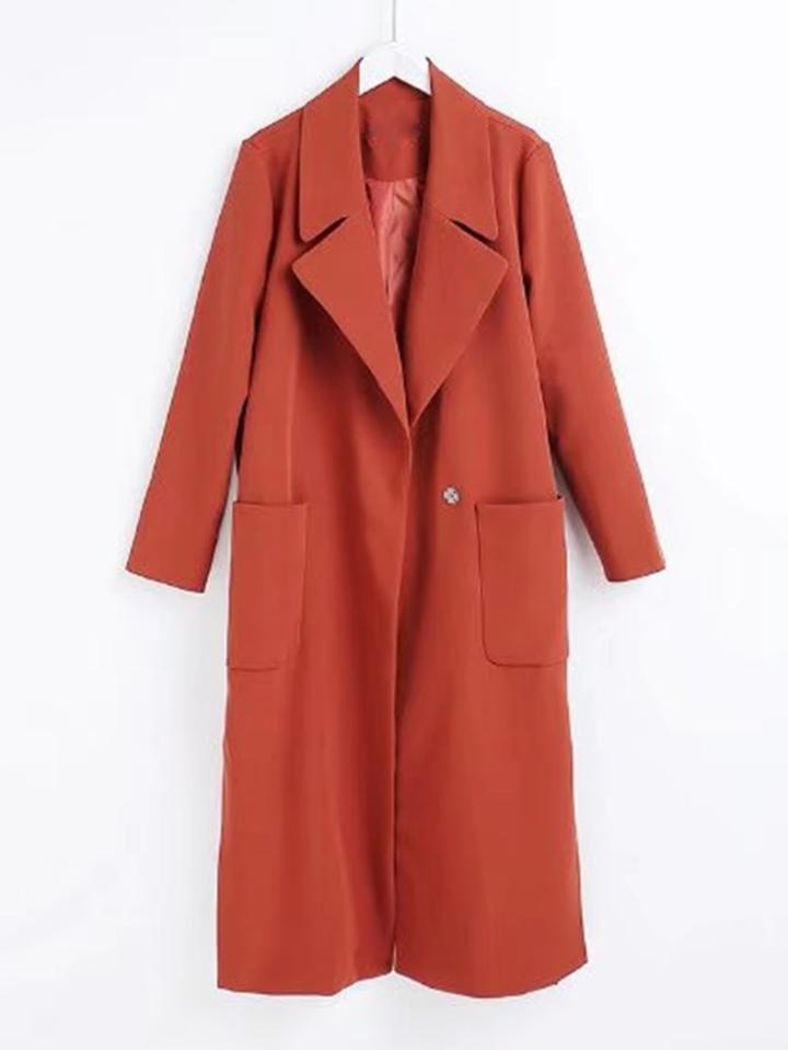 Shein Side Slit Trench Coat With Belt