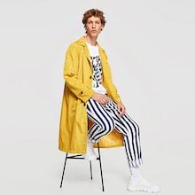 Shein Men Single Breasted Collar Longline Coat