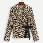 Shein Knotted Side Leopard Fitted Blazer